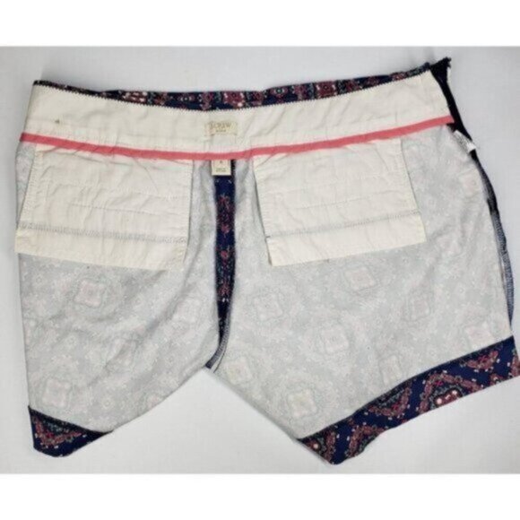 J Crew Factory Stretch Women's Paisley Geometric Shorts Side Zip Size 6 - Picture 6 of 14